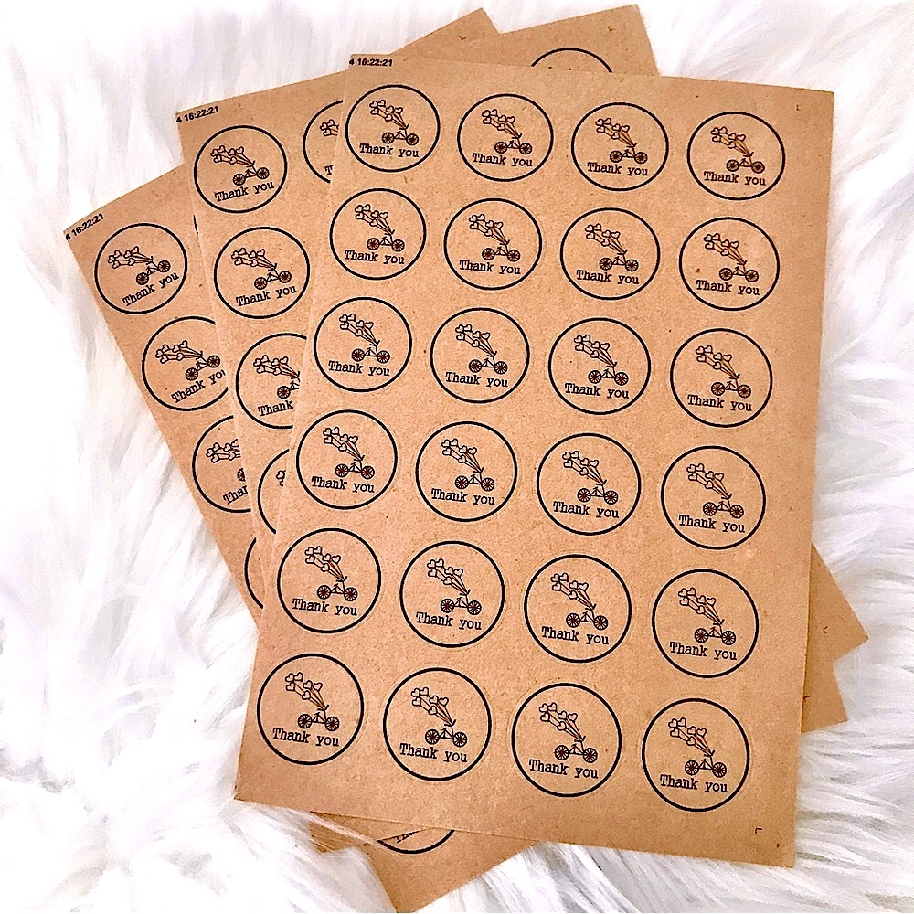💜10/$25💜NEW 72 Thank You Craft Paper Round Stickers
